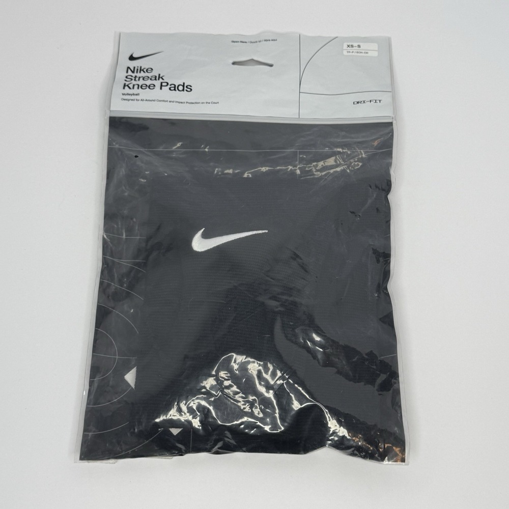Nike Streak Volleyball Knee Pads Black‎ Dri-Fit Unisex Size XS/S